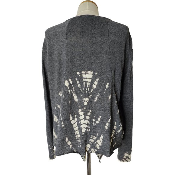 Young Fabulous & Broke Tie Dye Long Sleeve Top Gray White Festival Shibori Artsy - Picture 4 of 8